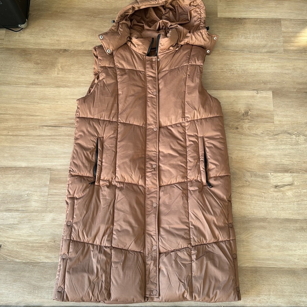 Avec Les Filles Women's Quilted Longline Puffer Vest Sz XL - Picture 2 of 14